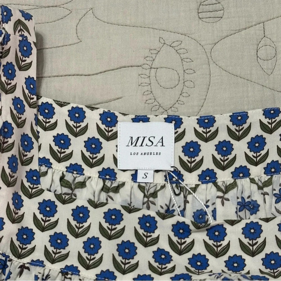 NWT Misa Georgia Dress Pura Vida Flora Mix Blue Floral - Picture 6 of 8